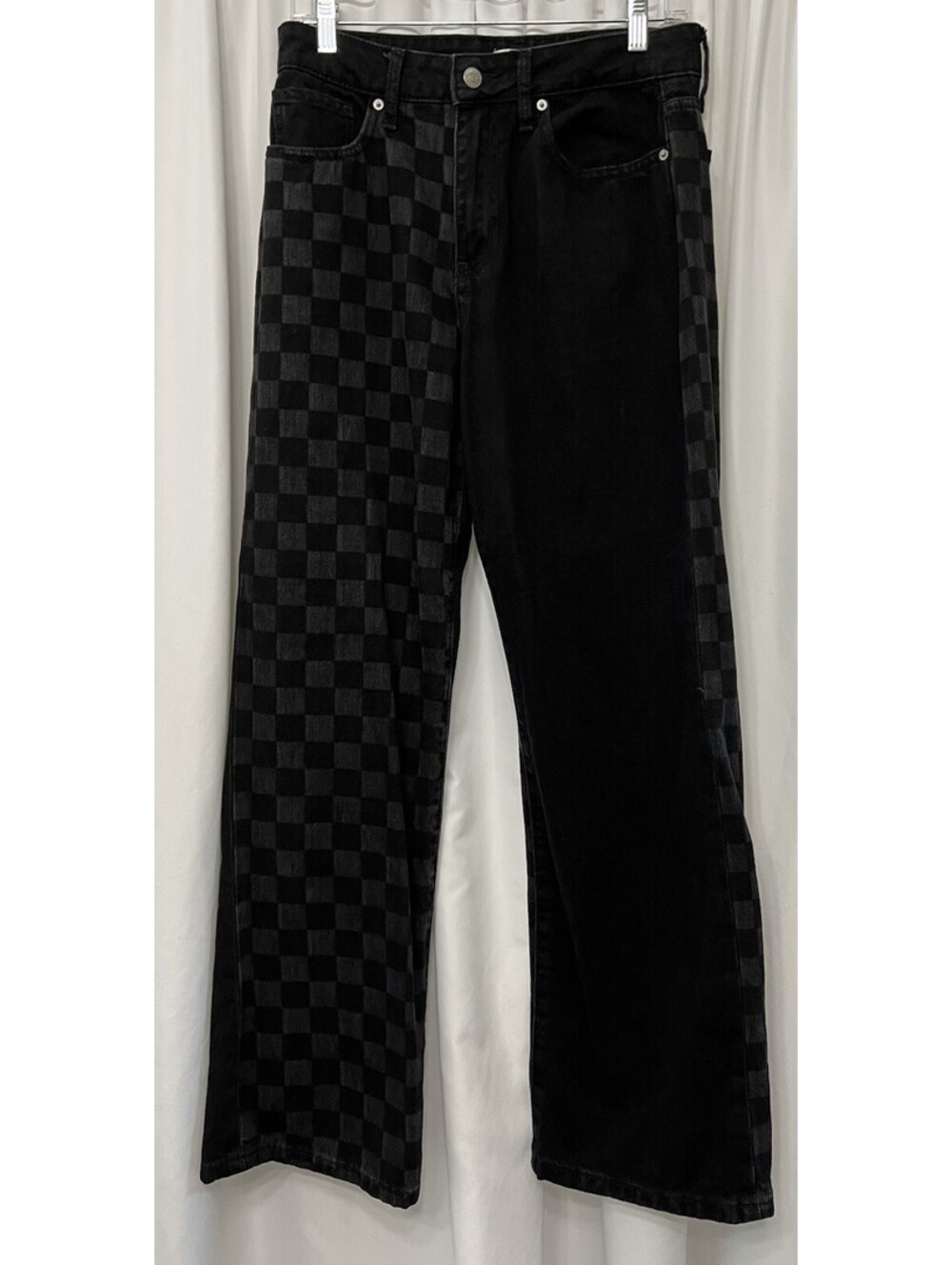 Forever 21 Black/ Gray Checkered Jeans Women’s Sz 28 - Picture 1 of 9